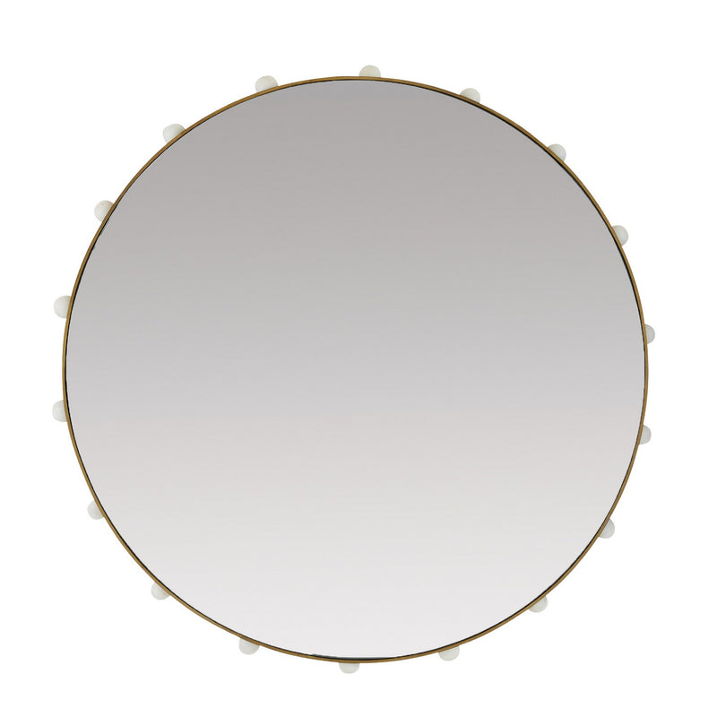 Arteriors WMI40 Mirror, Antique Brass/White/Plain