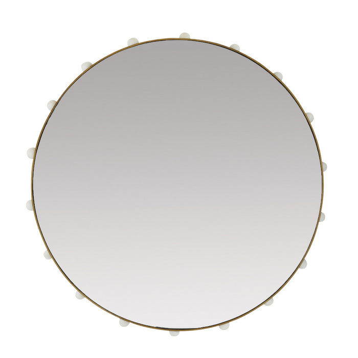 Arteriors WMI40 Mirror, Antique Brass/White/Plain