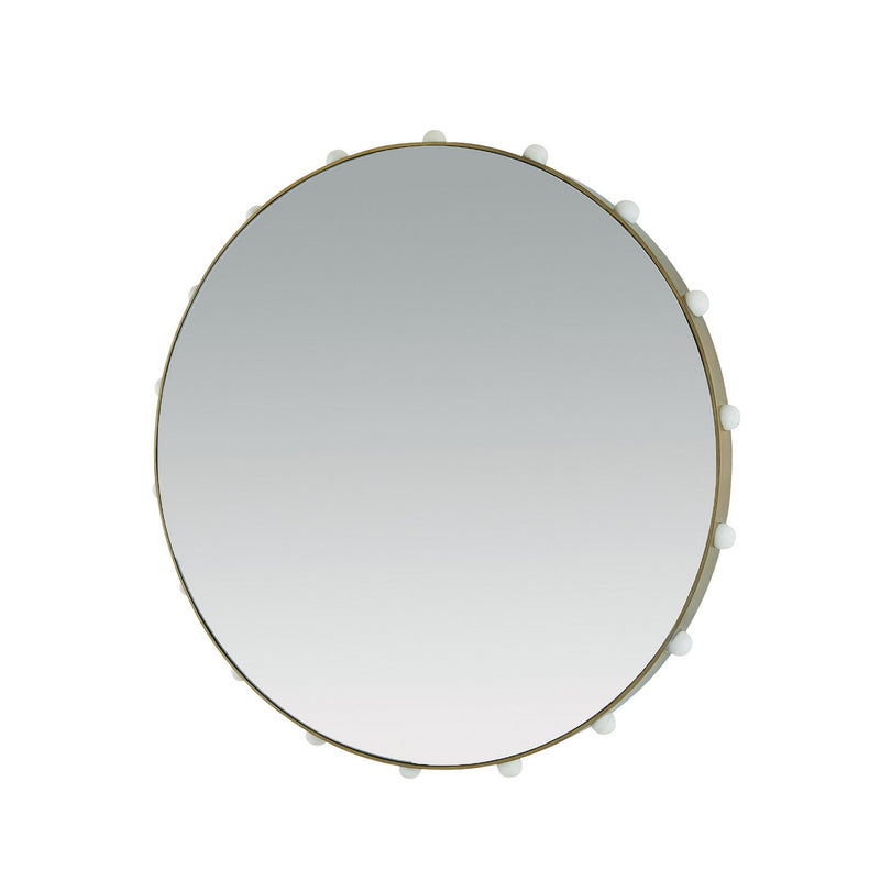 Arteriors WMI40 Mirror, Antique Brass/White/Plain