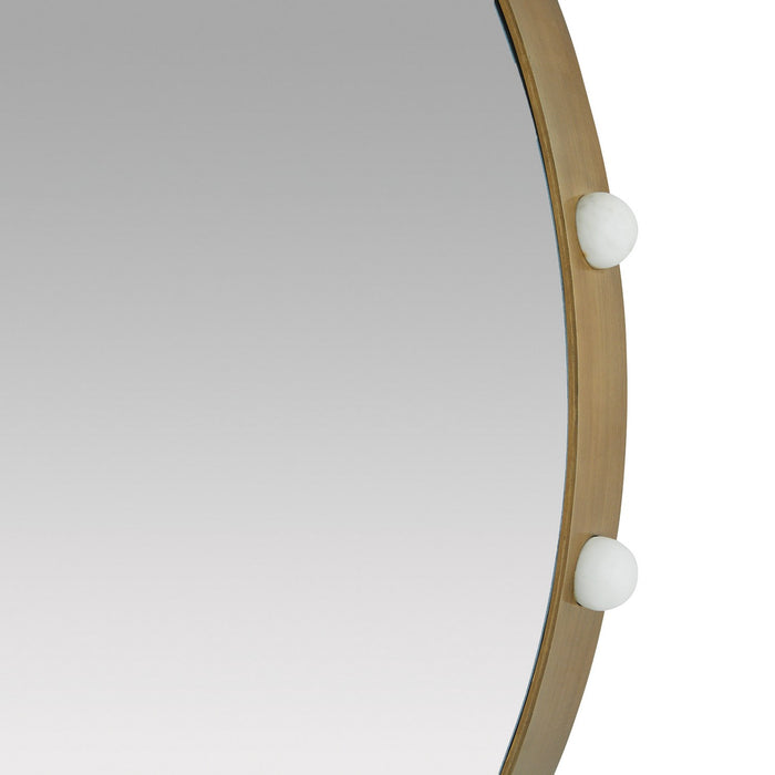 Arteriors WMI40 Mirror, Antique Brass/White/Plain