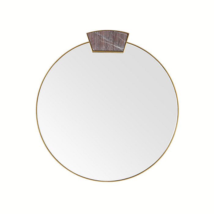 Arteriors WMI45 Mirror, Antique Brass/Carmine/Plain
