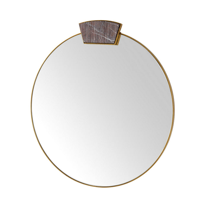 Arteriors WMI45 Mirror, Antique Brass/Carmine/Plain