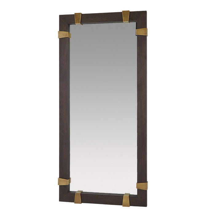Arteriors WMI53 Floor Mirror, Sable/Antique Brass/Plain
