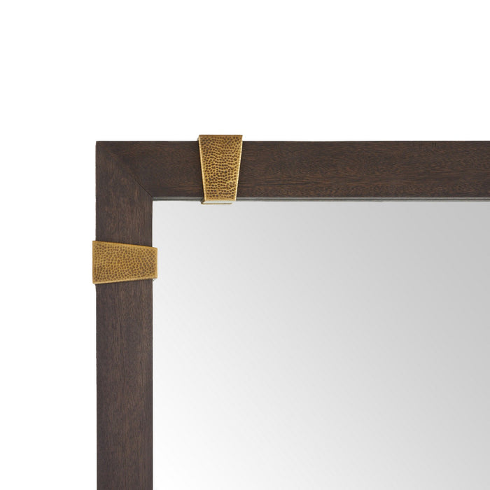 Arteriors WMI53 Floor Mirror, Sable/Antique Brass/Plain