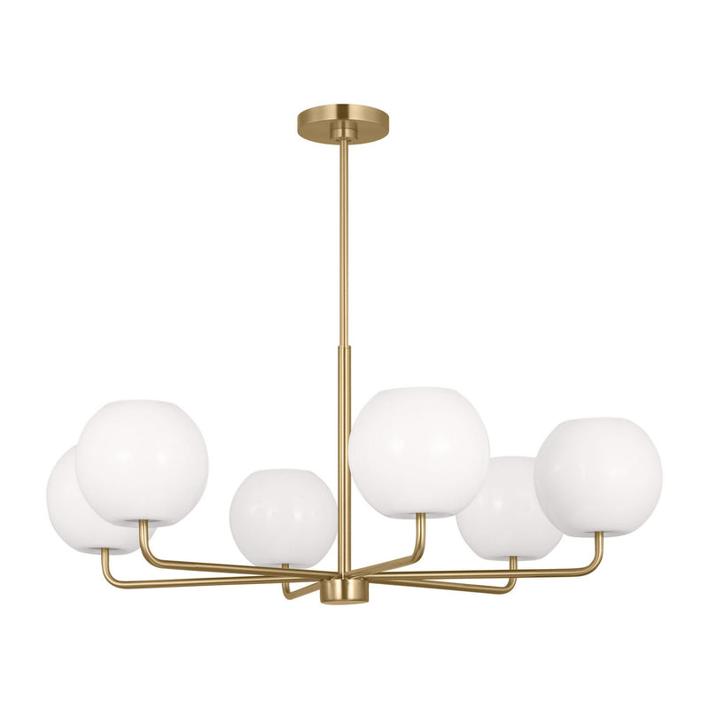 Generation Lighting GLC1066EN3/SB Six Light Chandelier, Satin Bronze
