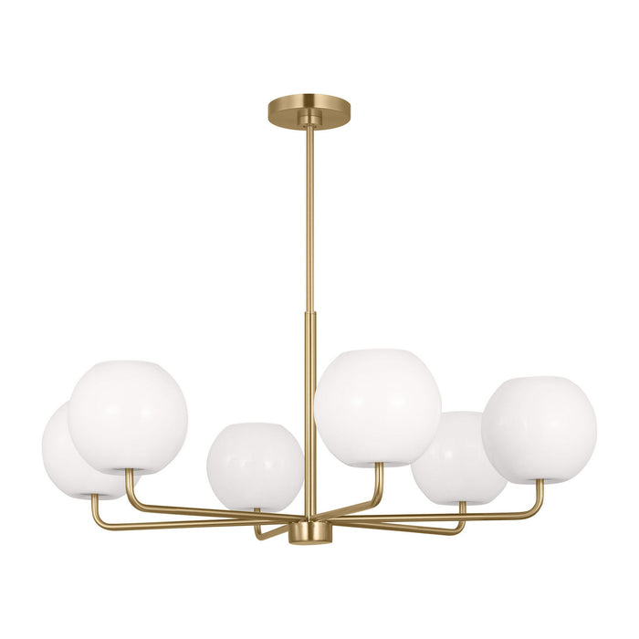 Generation Lighting GLC1066EN3/SB Six Light Chandelier, Satin Bronze