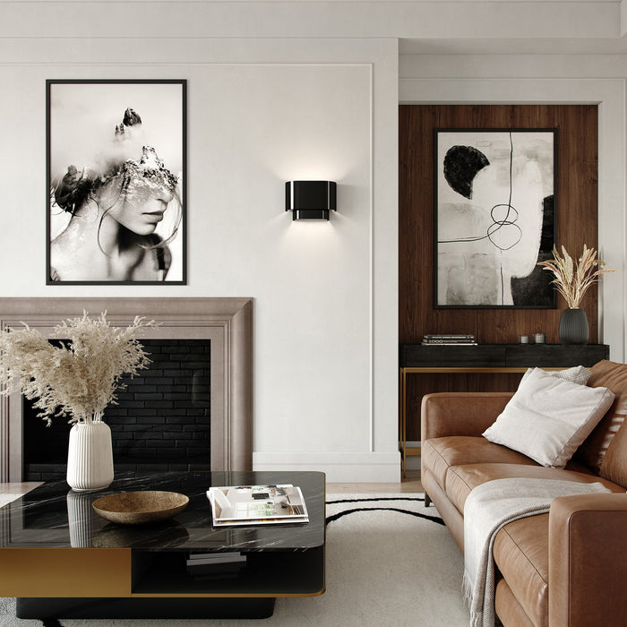 Livex Lighting 50299-68 One Light Wall Sconce, Shiny Black