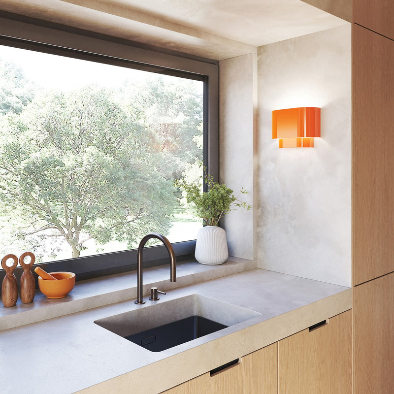 Livex Lighting 50299-77 One Light Wall Sconce, Shiny Orange