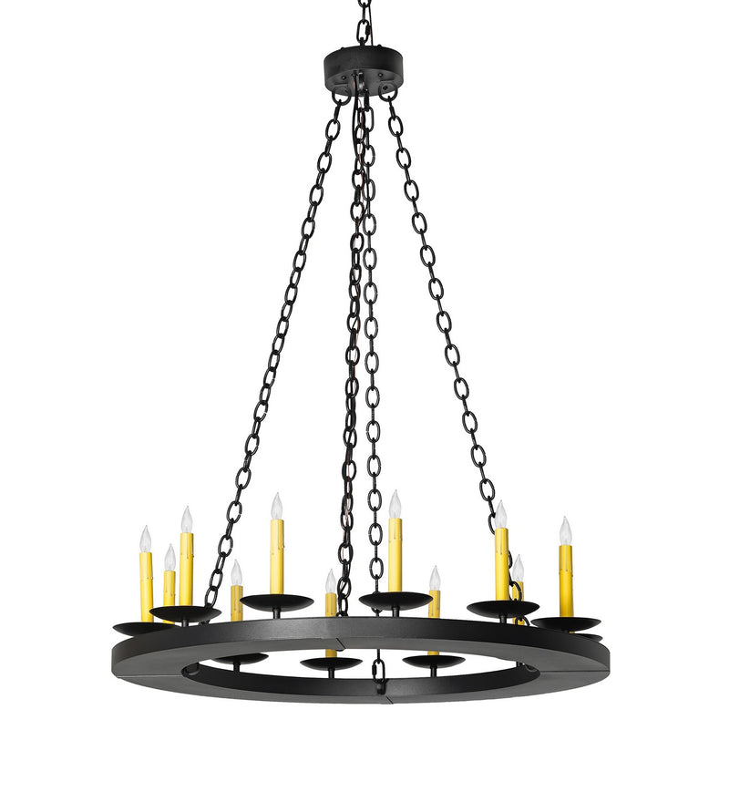 Meyda Tiffany 272129 12 Light Chandelier, Textured Black