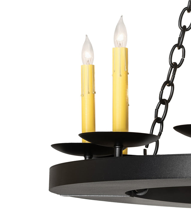 Meyda Tiffany 272129 12 Light Chandelier, Textured Black