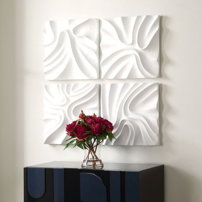 Uttermost 04368 Wall Decor, S/4, White