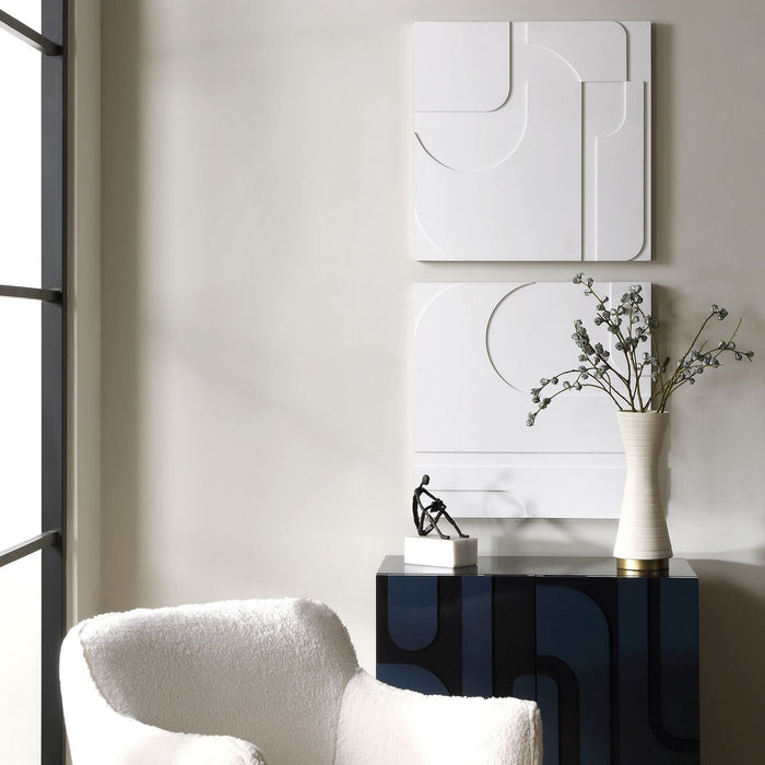 Uttermost 04373 Wall Decor, S/2, Solid White