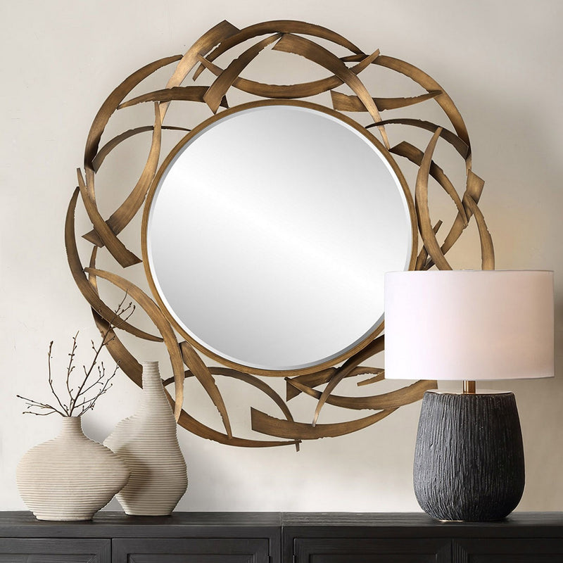 Uttermost 08181 Mirror, Antiqued Golden Bronze