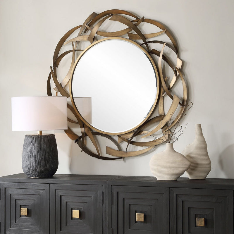 Uttermost 08181 Mirror, Antiqued Golden Bronze