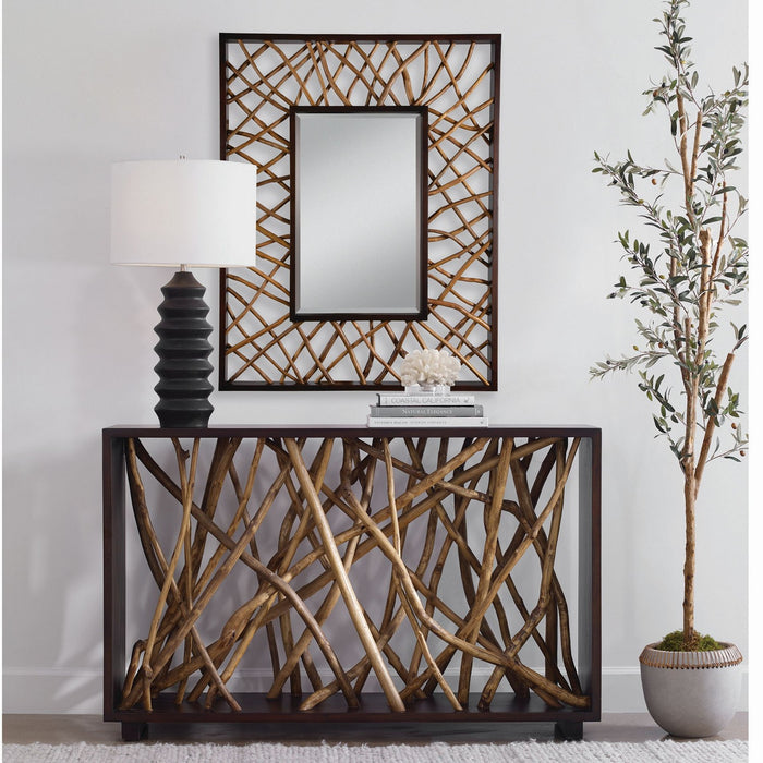 Uttermost 08184 Mirror, Solid Mahogany Wood