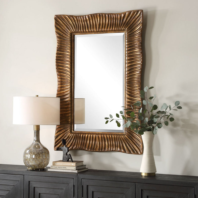 Uttermost 09971 Mirror, Antiqued Gold Leaf