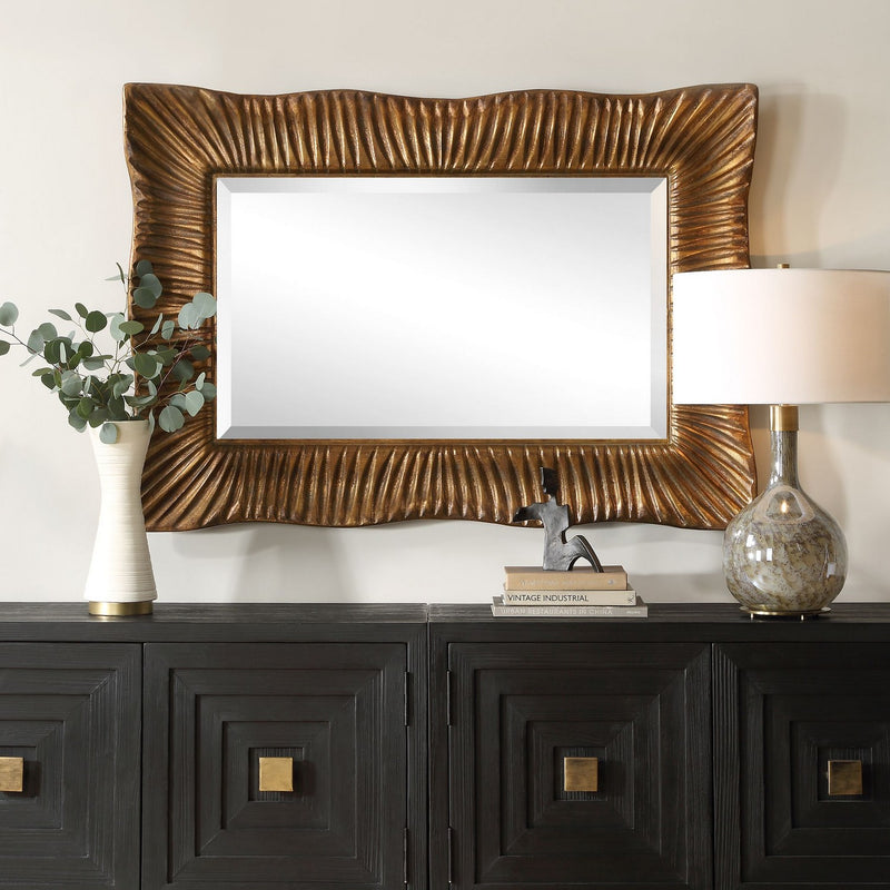 Uttermost 09971 Mirror, Antiqued Gold Leaf