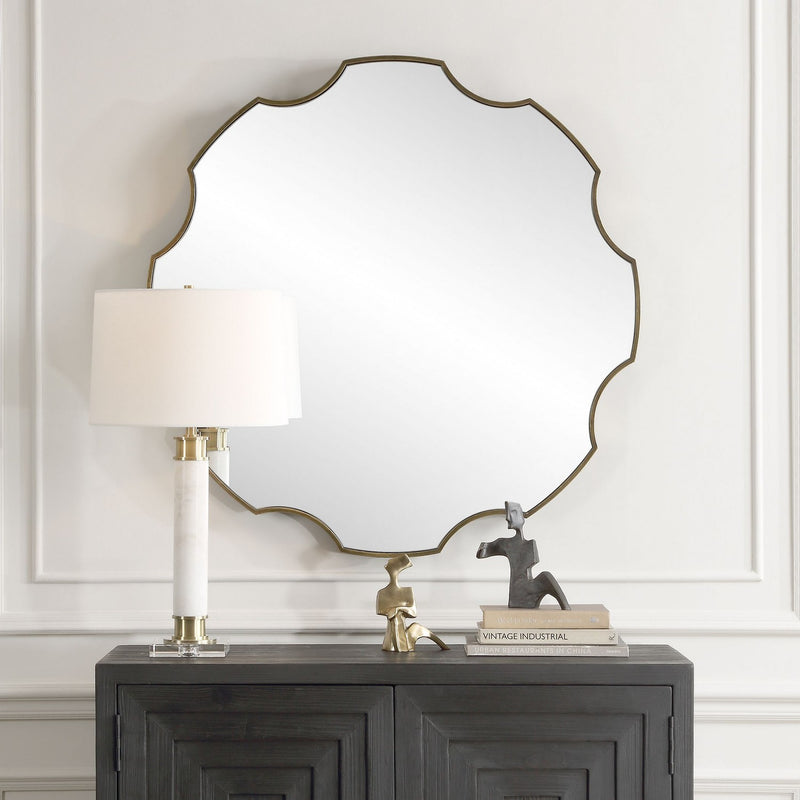 Uttermost 09976 Mirror, Antiqued Golden Bronze