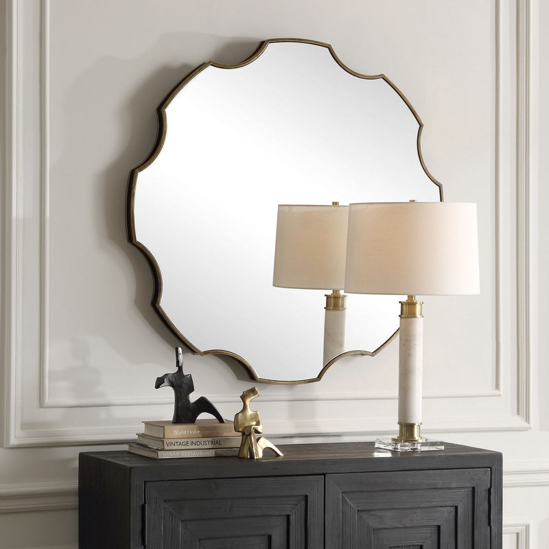 Uttermost 09976 Mirror, Antiqued Golden Bronze