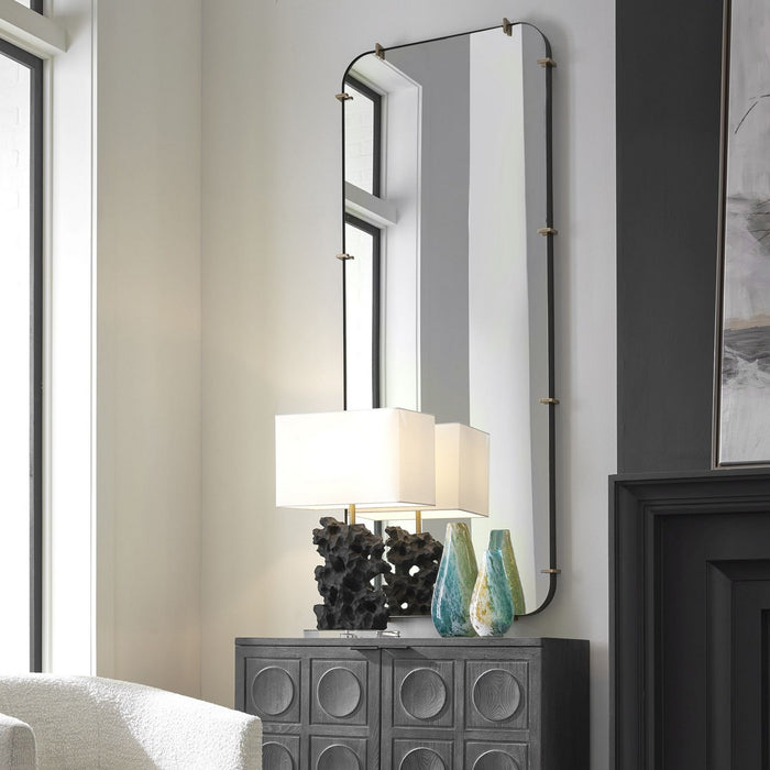 Uttermost 09978 Mirror, Antiqued Brushed Gold