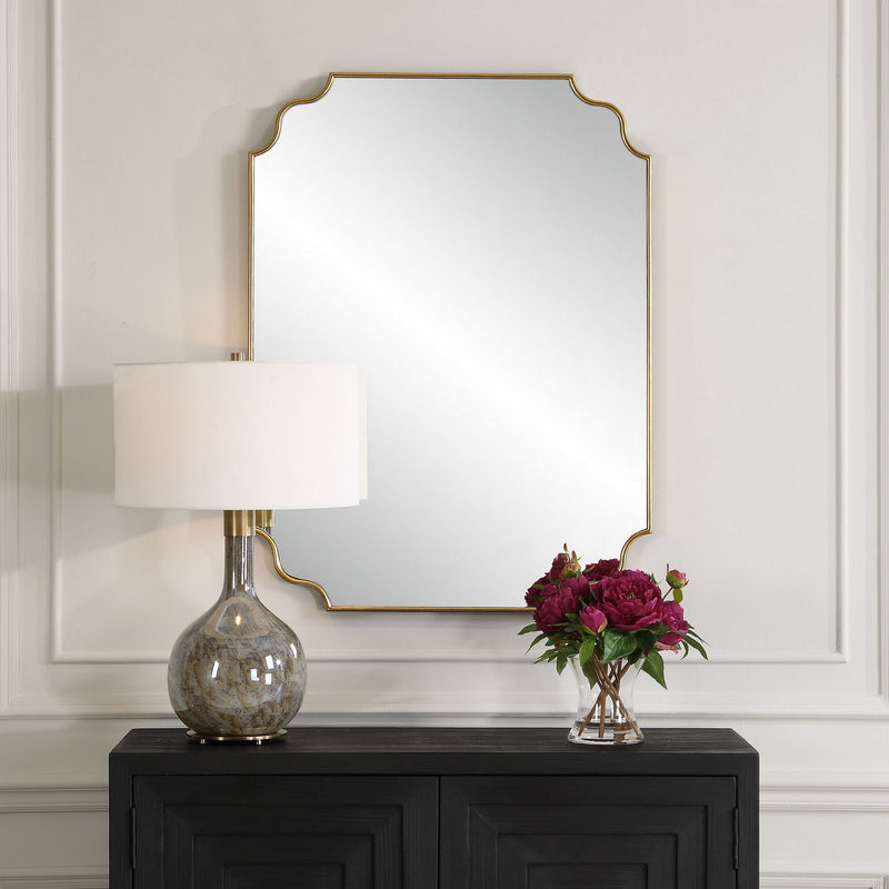 Uttermost 09987 Mirror, Antiqued Gold Leaf