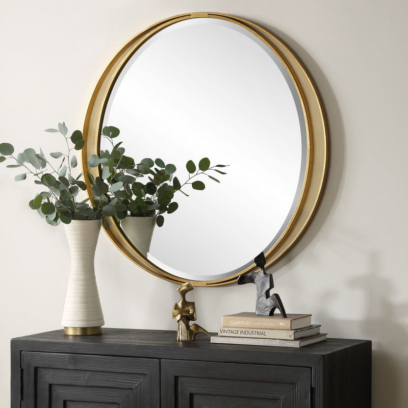 Uttermost 09991 Mirror, Antiqued Gold Leaf