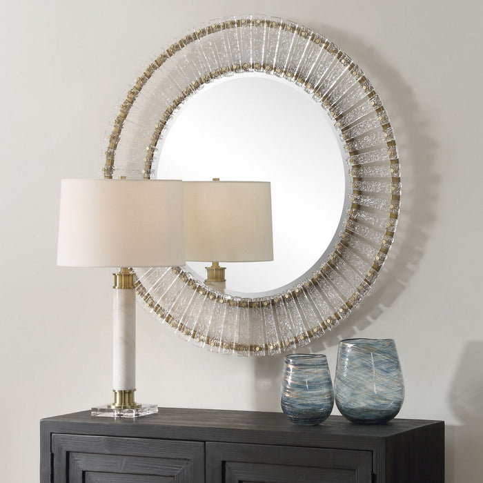 Uttermost 09997 Mirror, Brushed Gold Iron