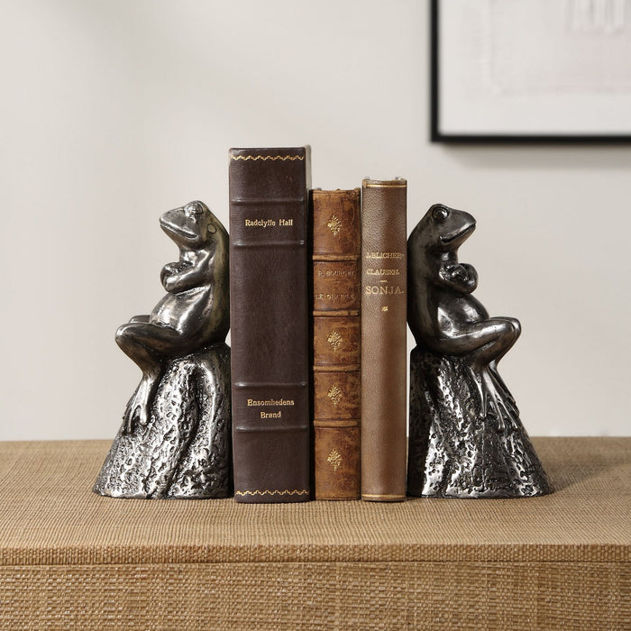 Uttermost 18150 Bookends, S/2, Lightly Antiqued Silver