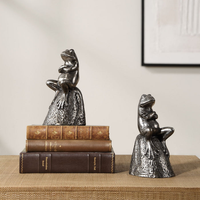 Uttermost 18150 Bookends, S/2, Lightly Antiqued Silver