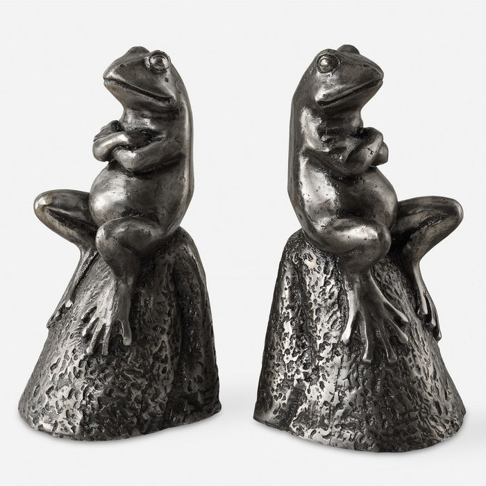 Uttermost 18150 Bookends, S/2, Lightly Antiqued Silver