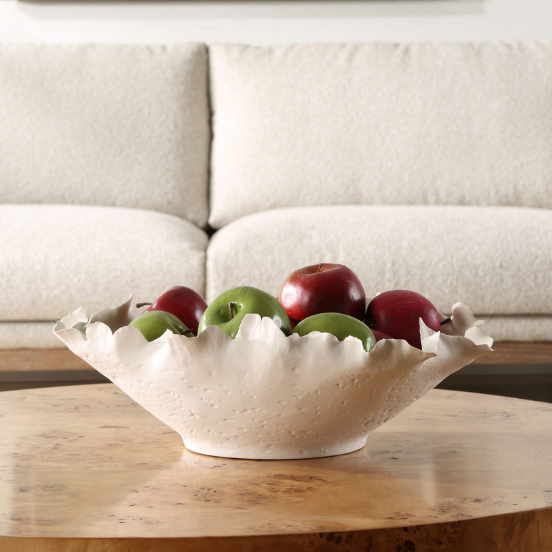 Uttermost 18154 Bowl, Matte Off-white