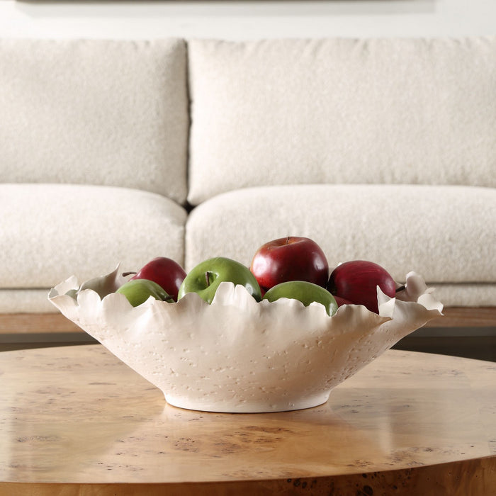 Uttermost 18154 Bowl, Matte Off-white