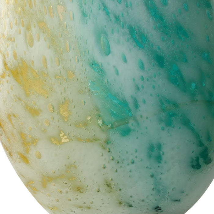 Uttermost 18157 Vases, S/2, Exquisite Teal, Amber, And Gold