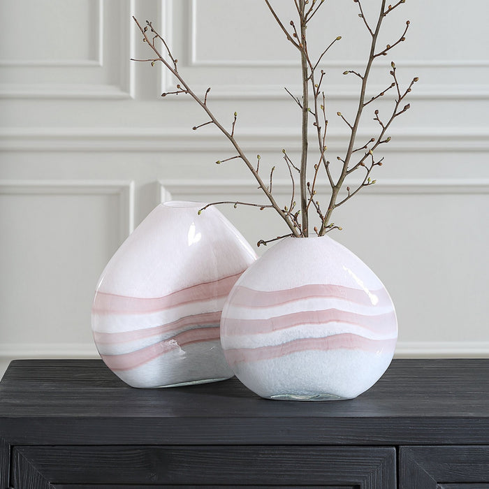 Uttermost 18159 Vases, S/2, White And Green-gray