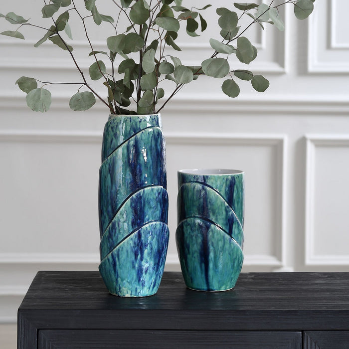 Uttermost 18170 Vases, S/2, Blue And Green