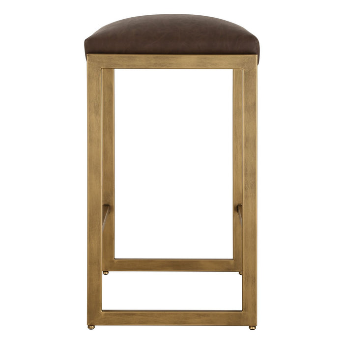 Uttermost 23419 Counter Stool, Antique Brushed Brass