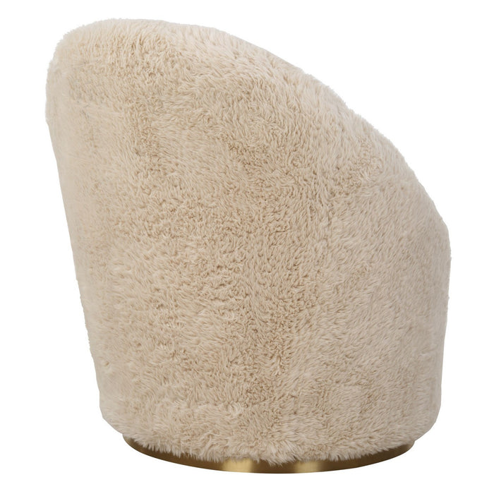 Uttermost 23531 Swivel Chair, Plated Brass Stainless Steel