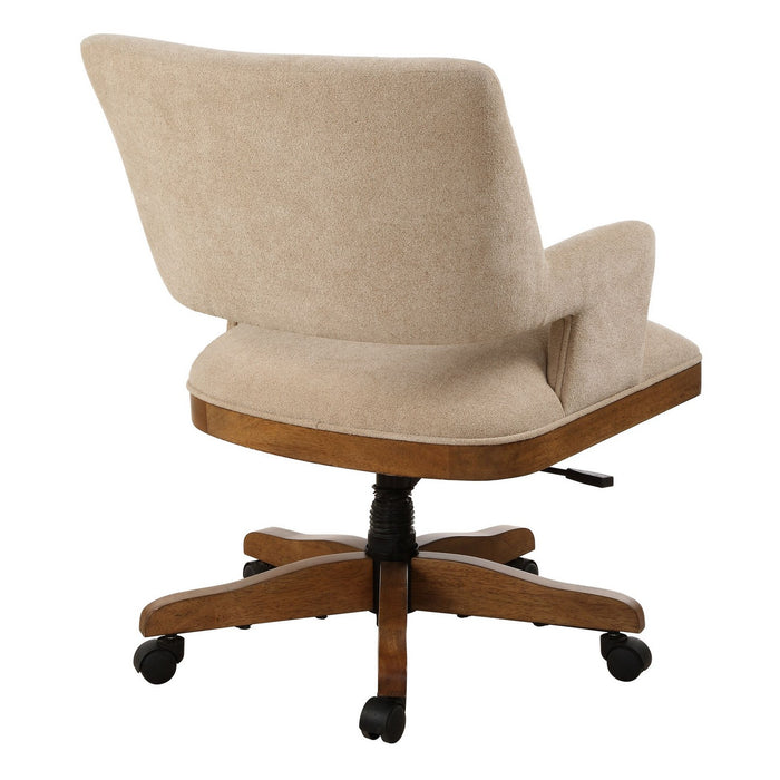 Uttermost 23538 Desk Chair, Pecan Stained Solid Wood