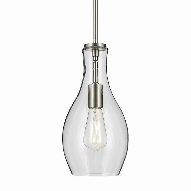 Kichler 42456NI One Light Pendant, Brushed Nickel
