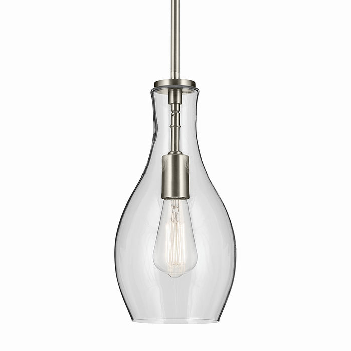 Kichler 42456NI One Light Pendant, Brushed Nickel