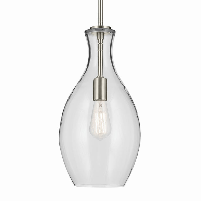 Kichler 42047NI One Light Pendant, Brushed Nickel