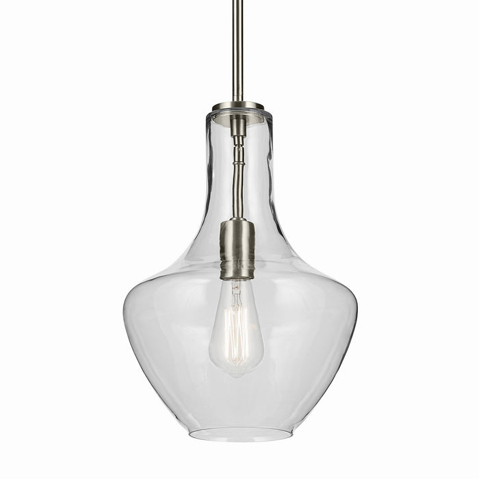 Kichler 42141NI One Light Pendant, Brushed Nickel