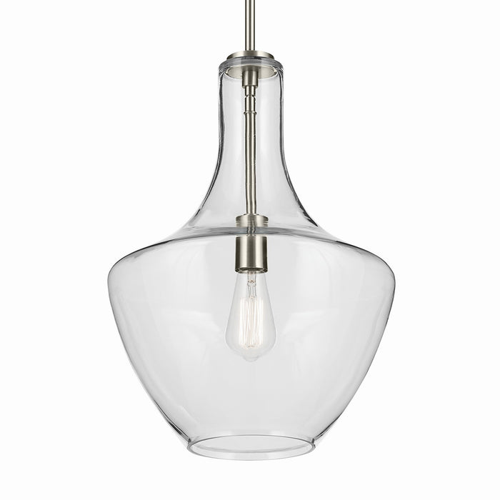 Kichler 42046NI One Light Pendant, Brushed Nickel