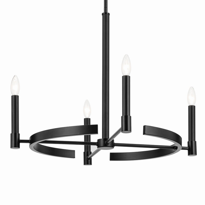 Kichler 52426BK Four Light Chandelier, Black