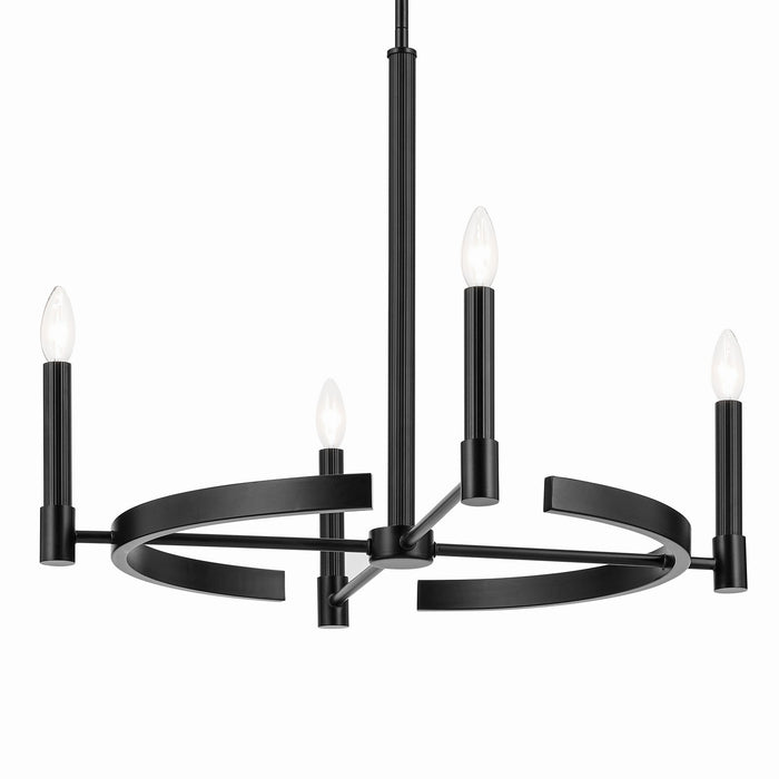 Kichler 52426BK Four Light Chandelier, Black
