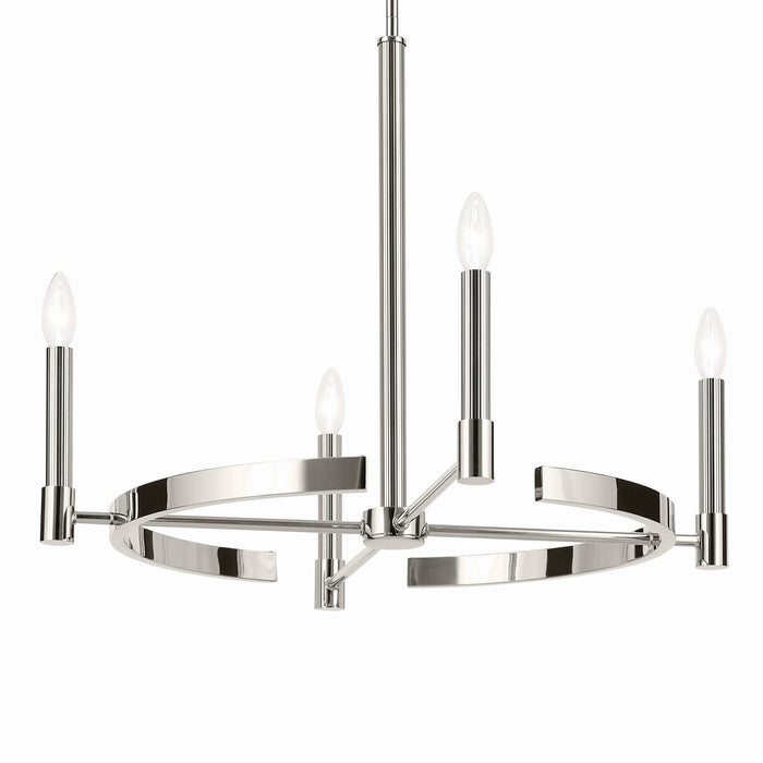 Kichler 52426PN Four Light Chandelier, Polished Nickel