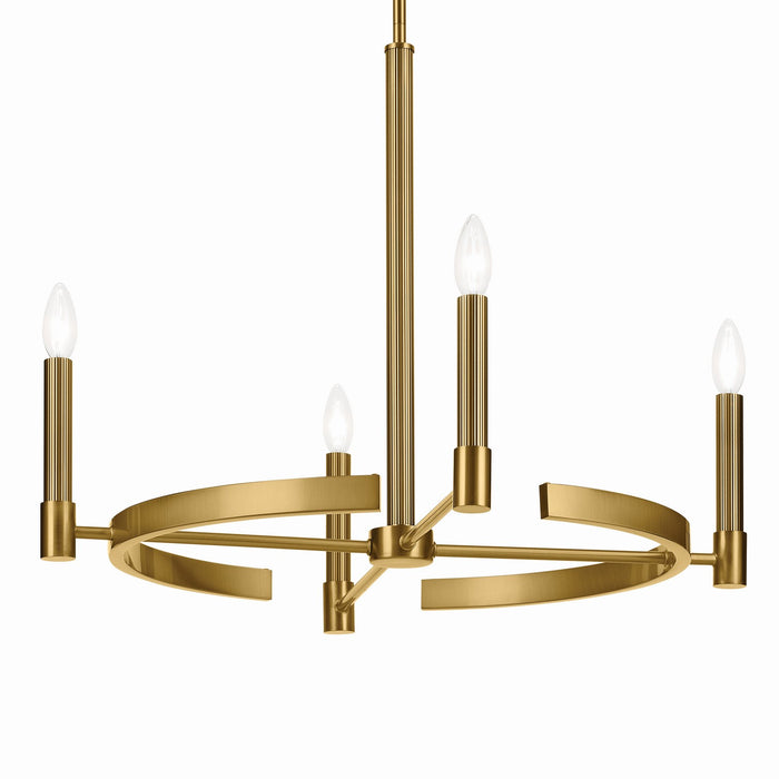 Kichler 52426BNB Four Light Chandelier, Brushed Natural Brass