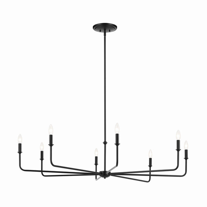 Kichler 52521BK Eight Light Chandelier, Black