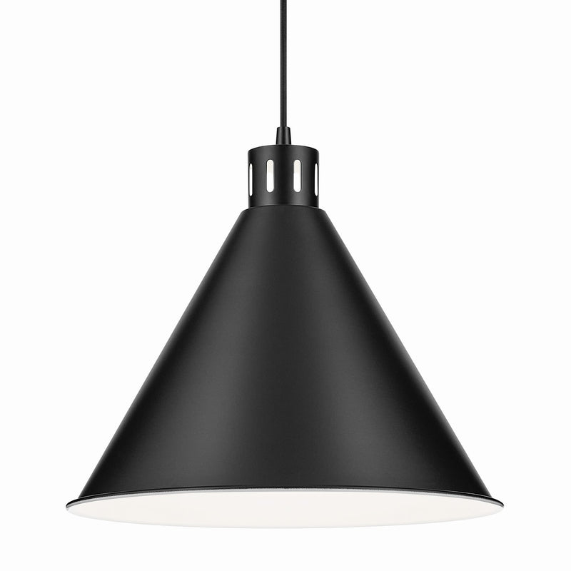 Kichler 52177BK One Light Pendant, Black
