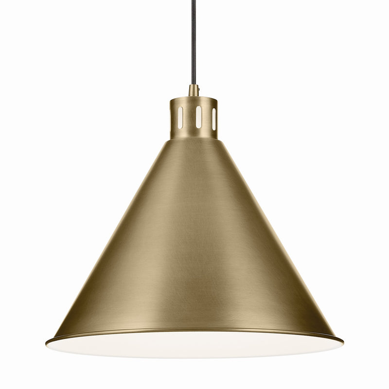 Kichler 52177NBR One Light Pendant, Natural Brass